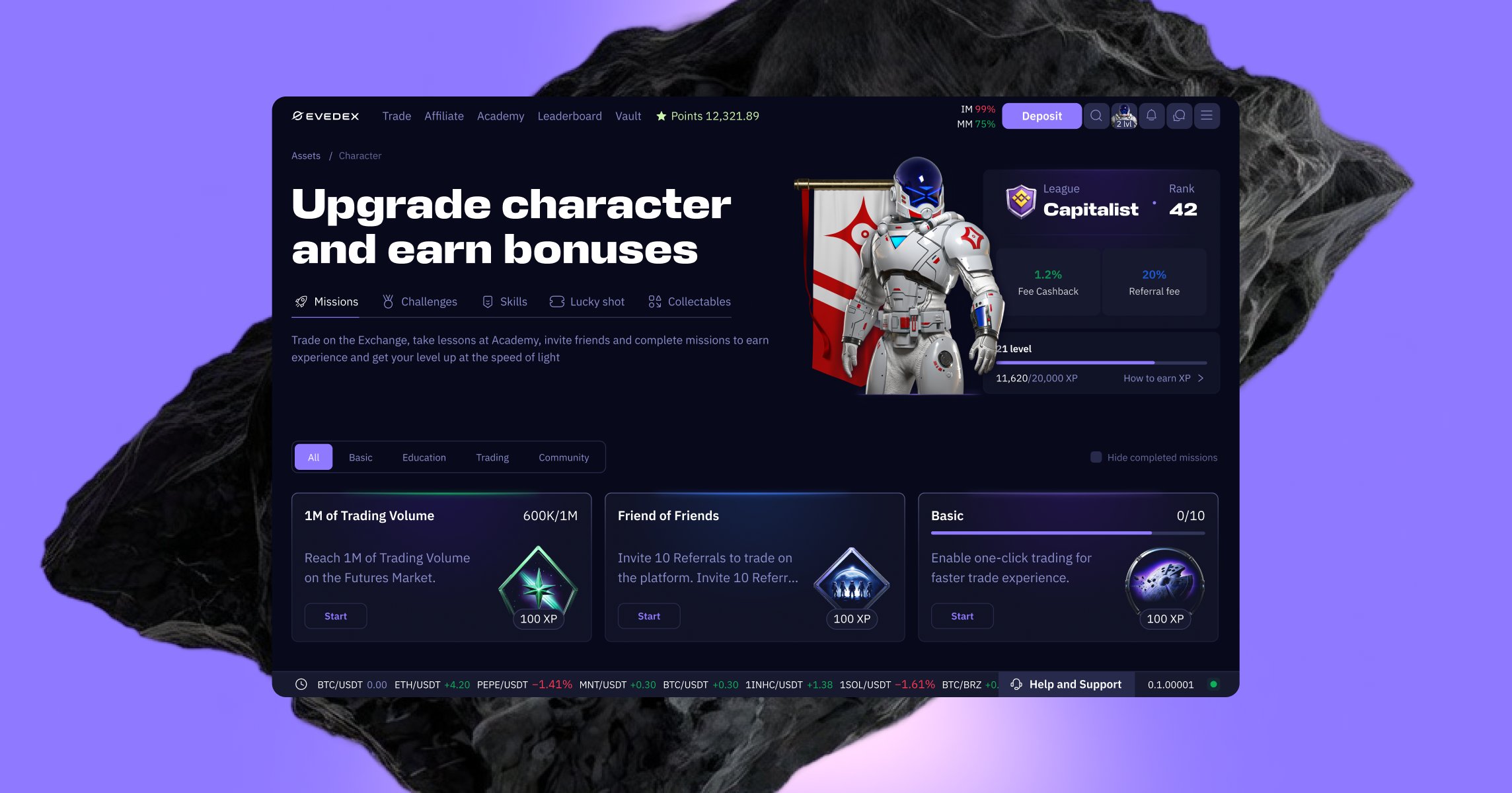upgrade character